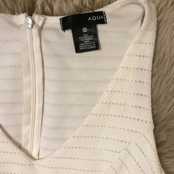 Aqua White Fit and Flare Dress - Picture 3 of 6